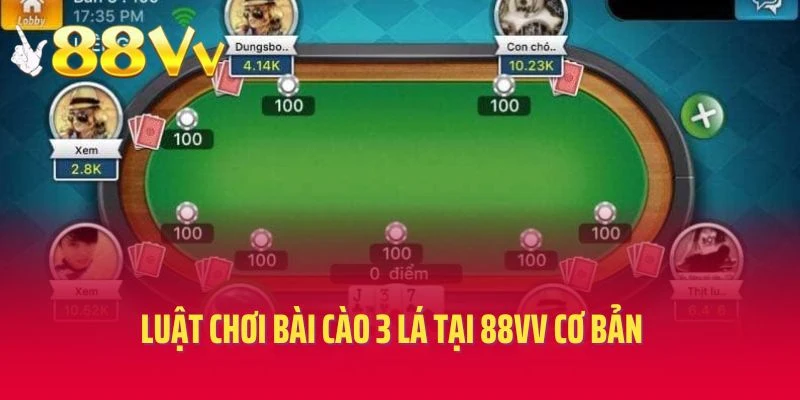 Luật chơi bài cào 3 lá tại 88VV cơ bản cho người mới